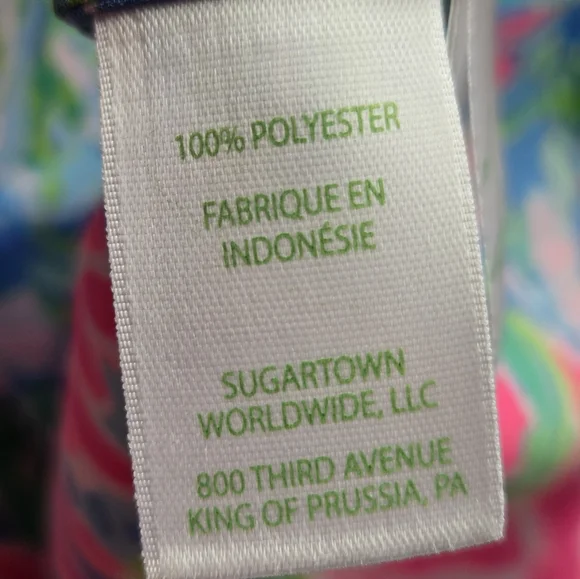 Lilly Pulitzer Blue & Pink Floral V-Neck Blouse with Tie Sleeves - Large🌺🌸 - Picture 10 of 12